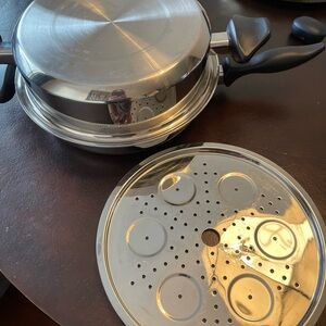 Ultra Tech Large Skillet With Lid And Steamer Insert T304SS Ultra Core